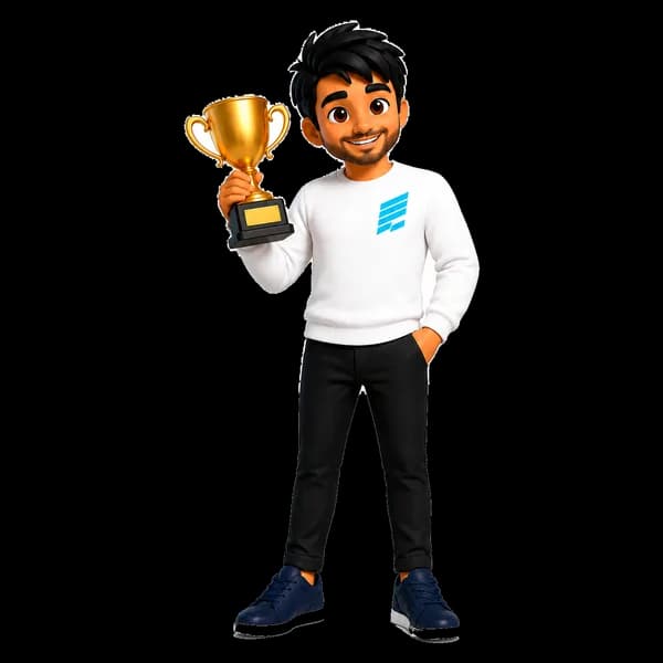 Multisolution mascot with trophy