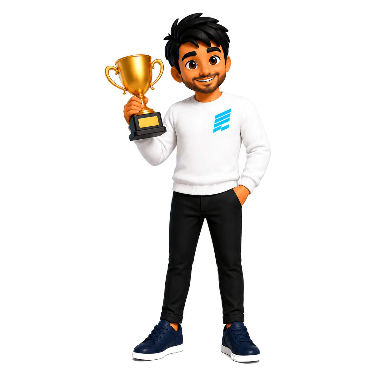 Multisolution mascot celebrating achievements